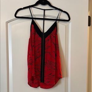 Silence + Noise Red and Black Asymmetrical Backless Camisole